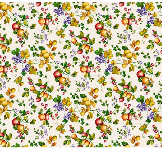 Decoratieve stof linnen optiek "Fruit en bladeren"