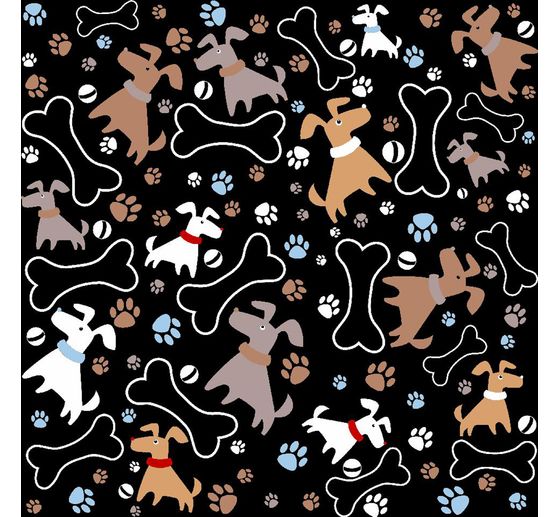 Dekostoff Leinenoptik "Dogs"
