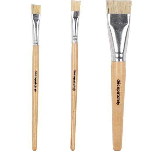 Décopatch silk bristle brushes, set of 3