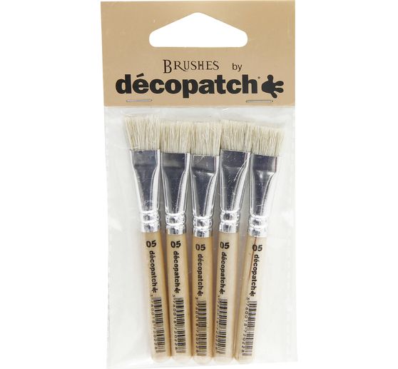 Décopatch varkenshaar kwast nr. 5, 5 stuks