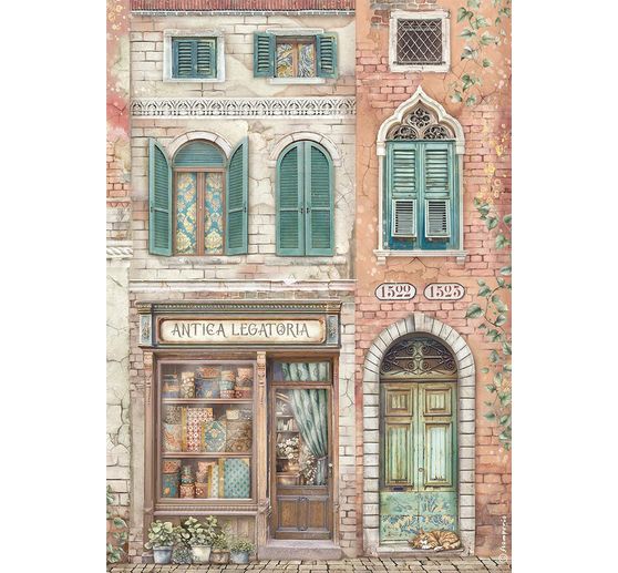 Soie de paille à motifs « Venice City of Art - Legatoria »