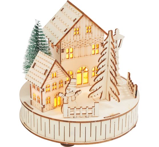 VBS Houten bouwpakket "Lichtjeslandschap met huisjes", incl. verlichting