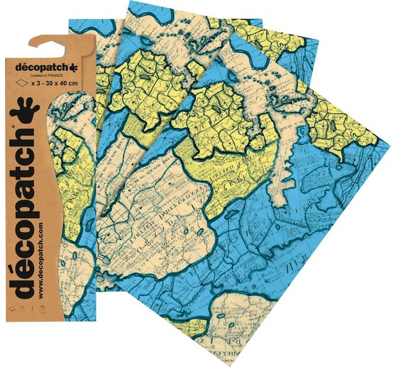 Décopatch papier "Wereldkaart"