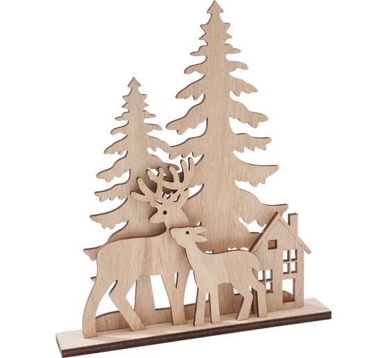 VBS Wooden building kit "Deer at the edge of the forest", 5 parts