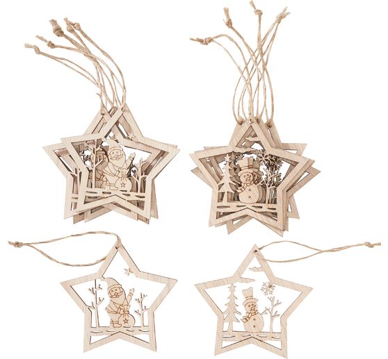 VBS Boom Decoratieve hanger "Kerstman en Sneeuwpop"