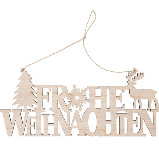 VBS Houten decoratieve hanger / letters "Frohe Weihnachten"