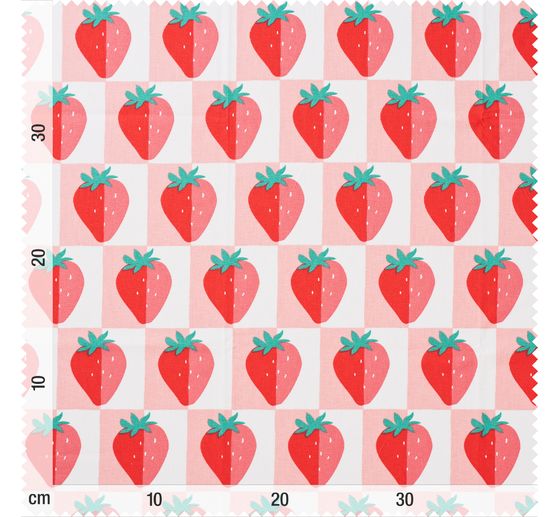 Tissu coton au mètre « Fraises »
