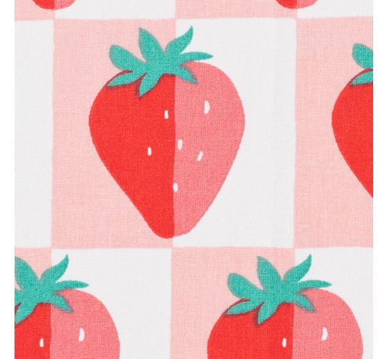 Tissu coton au mètre « Fraises »