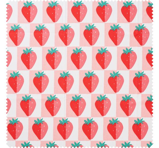 Tissu coton au mètre « Fraises »
