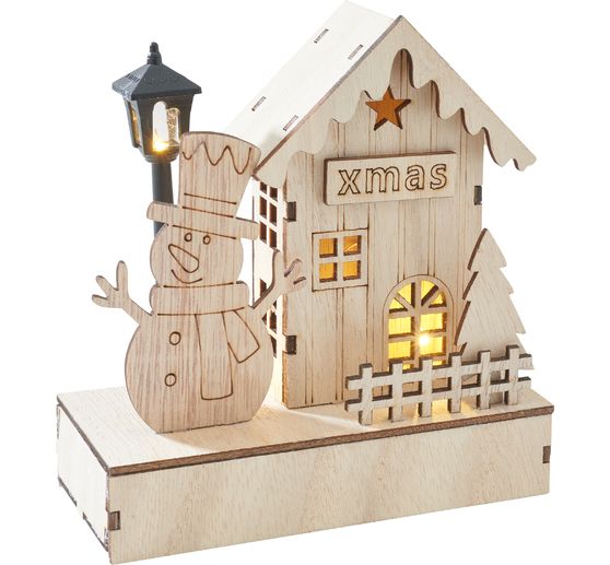 VBS Lichtjeshuisje "Sneeuwpop met lantaarns", incl. LED's