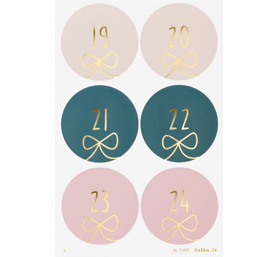 Advent calendar stickers "Round Bows"