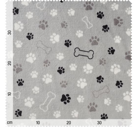 Fleece-Stoff "Pfoten und Knochen"