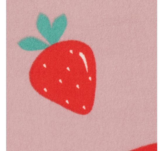 Tissu jersey polyester chilly print « Fraises »
