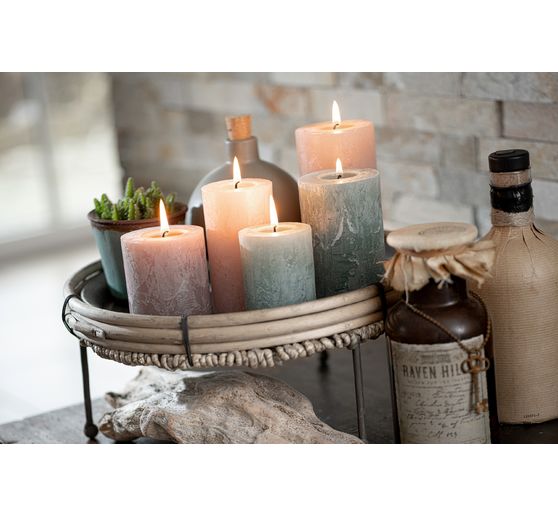 Adventskaarsen "Rustic", gelaagd, set van 4