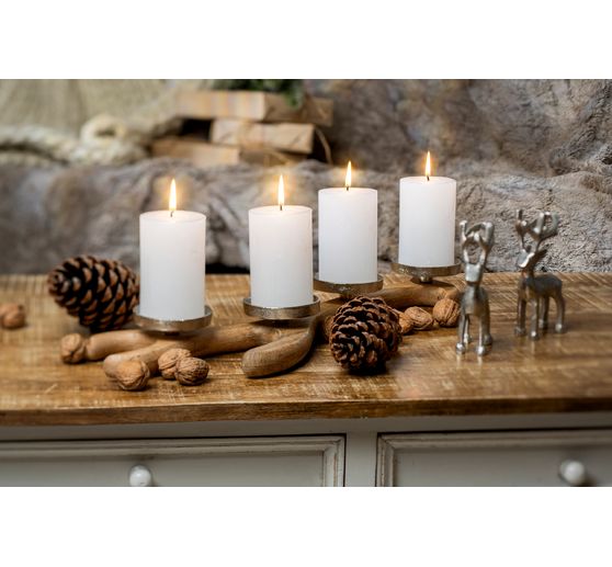 Adventskaarsen "Rustic", gelaagd, set van 4