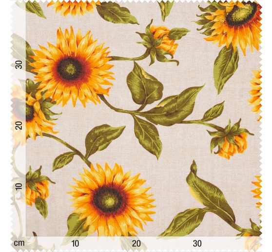 Dekostoff Leinenoptik "Sonnenblume"