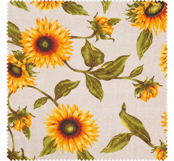 Dekostoff Leinenoptik "Sonnenblume"