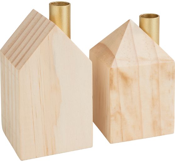 Maisons en bois avec insert pour bougie droite