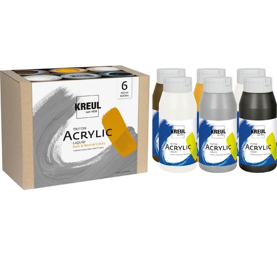 KREUL Triton Acrylic Liquid Set "Base & Neutral Colors"