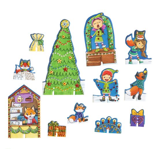 Kreativ-Set "Diamond Painting - Adventskalender Glitzerndes Weihnachtsdorf"