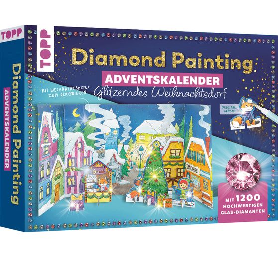 Kreativ-Set "Diamond Painting - Adventskalender Glitzerndes Weihnachtsdorf"