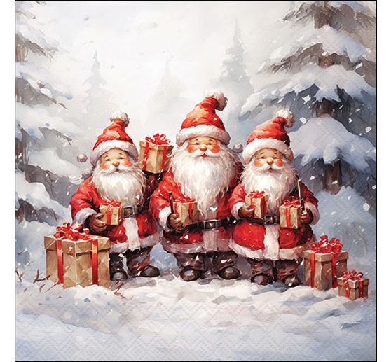 Serviette « Santa Triplets »