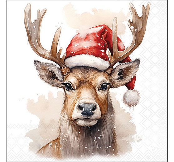Serviette « Deer With Santa Hat »