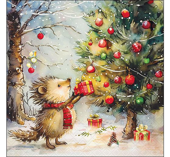 Napkin "Present For Hedgehog"