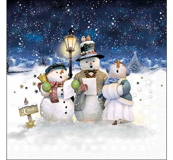 Napkin "Singing Snowmen"
