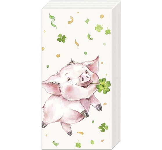 Papieren zakdoeken "Lucky Pig"