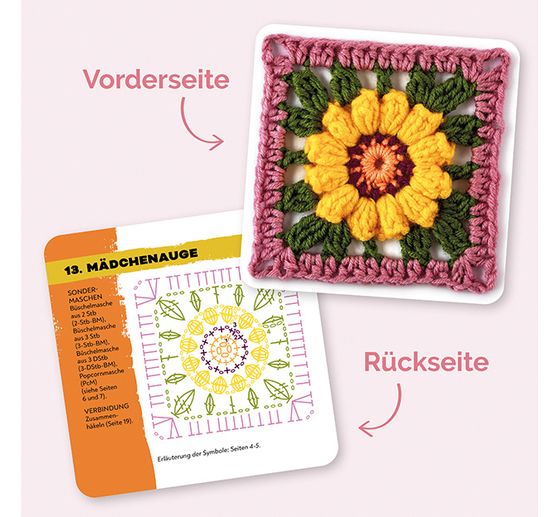 Cartes au crochet Granny Square « Blumen »