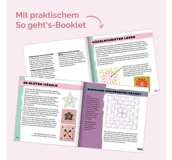 Cartes au crochet Granny Square « Blumen »