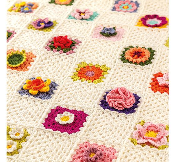 Cartes au crochet Granny Square « Blumen »