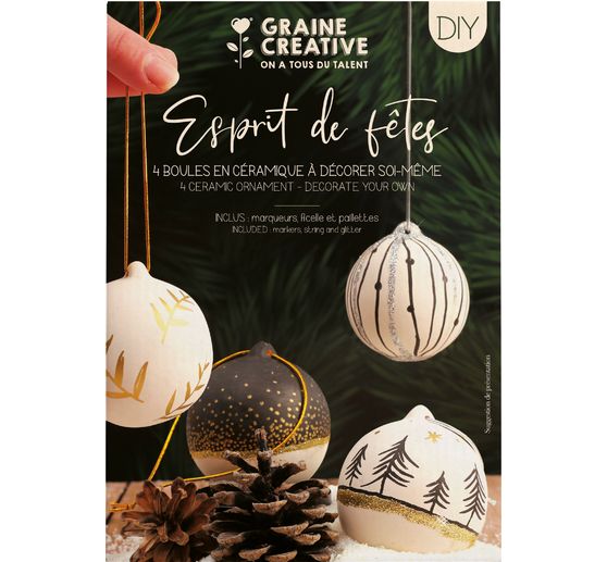Knutselset "Ontwerp je eigen kerstballen van keramiek"