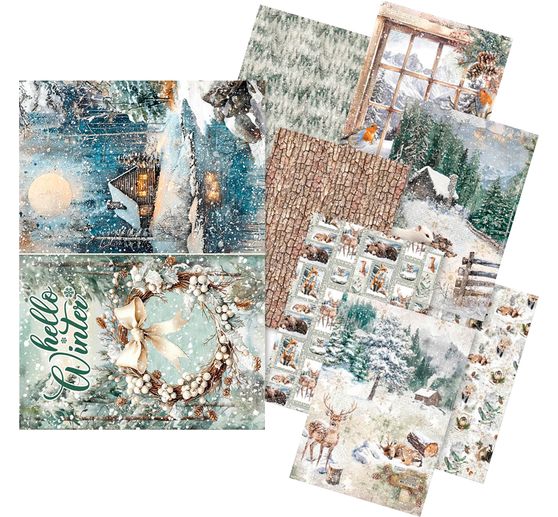 Motiv-Strohseiden Sortiment "Forest Tales", 8er-Set