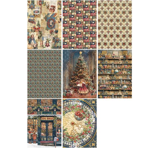 Assortiment de soie de paille à motifs « Toy Shop », set de 8 pièces