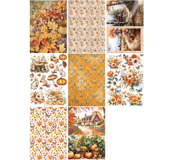 Motief strozijde assortiment "Hallo herfst"", set van 8