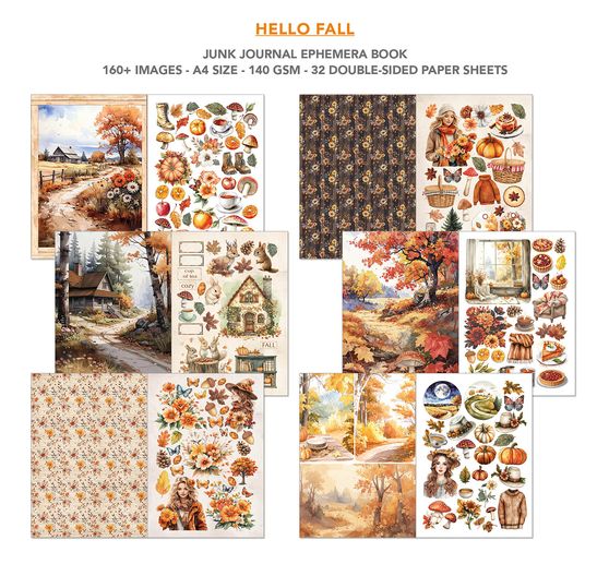 Junk Journal & Ephemera Book "Hello Fall"
