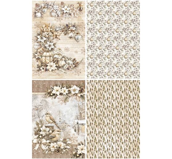 Motief strozijde assortiment "Winter Season", set van 4