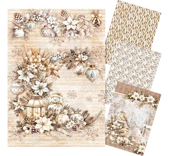 Motief strozijde assortiment "Winter Season", set van 4