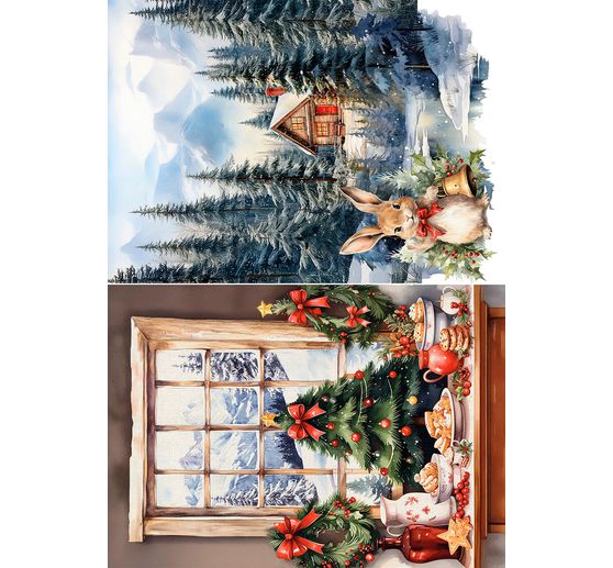 Motief strozijde assortiment "Cosy Christmas", set van 8