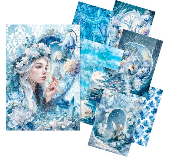 Motief strozijde assortiment "Frozen Land", set van 8