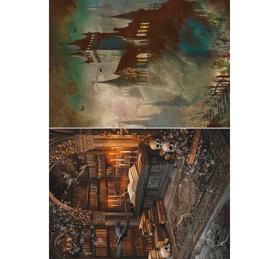 Assortiment de soies de paille à motifs « Dark Akademia », set de 8 pièces
