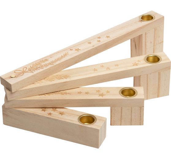 Wooden Advent candle holder, fanned