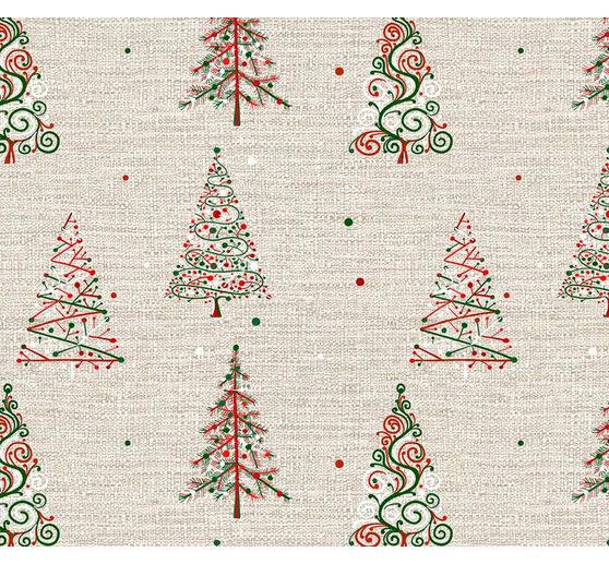 Cotton fabric "Christmas trees", acrylic coated