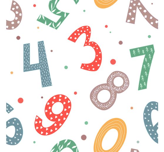 Cotton fabric "Numbers"