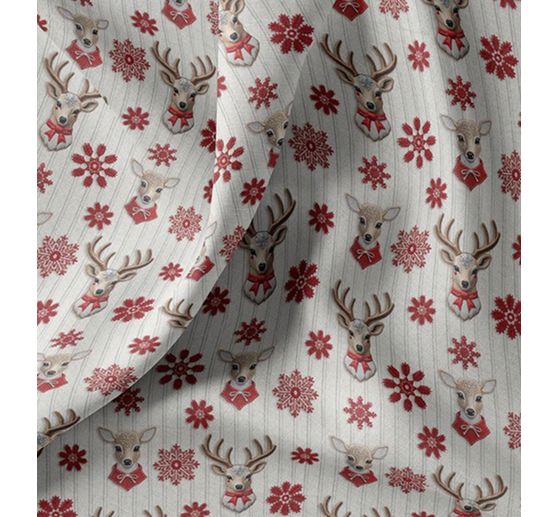 Tissu coton au mètre « Nordic Reindeer»