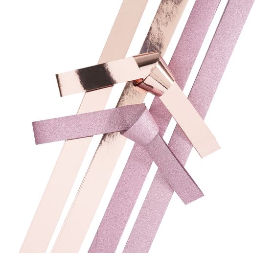 Papieren strips "Roze glitter"