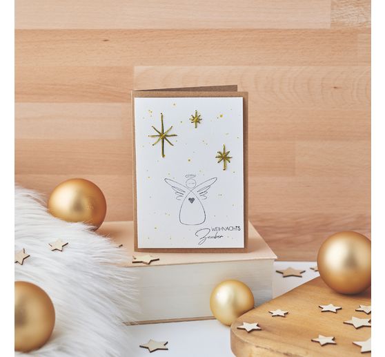 Cartes doubles et enveloppes VBS « Papier kraft », A6, 50 pc.