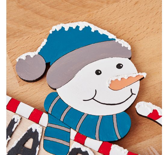 VBS Houten steker met bord "Sneeuwpop"